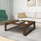 ZNTS Coffee Table Brown Oak 100x100x35 cm Engineered Wood 816001