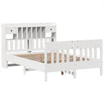 ZNTS Bed Frame without Mattress White 140x200 cm Solid Wood Pine 3323261