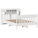 Bed Frame without Mattress White 140x190 cm Solid Wood Pine 3323273
