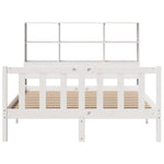ZNTS Bookcase Bed without Mattress White 140x200 cm Solid Wood Pine 3321705