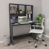 ZNTS Desk with Shelf Grey 110x45x157 cm Engineered Wood 800389