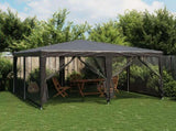 Party Tent with 8 Mesh Sidewalls Anthracite 4x4 m HDPE 4010064