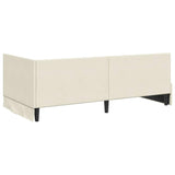 Corner Bed Frame with Headboard Cream 100 x 200 cm Velvet 42016405