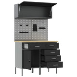 Work Cabinet Set with Drawer with Shelf Manual 5 pcs Black 3321426