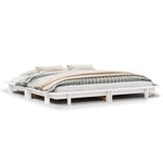 Bed Frame without Mattress White 200x200 cm Solid Wood Pine 3302262