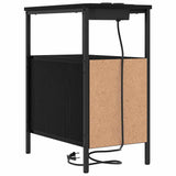 Bedside Cabinet Black Oak 30 x 48 x 61 cm Engineered Wood 859410