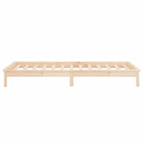 LED Bed Frame without Mattress 90x190 cm Single Single Solid Wood 820636