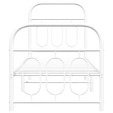 Metal Bed Frame without Mattress with Footboard White 75x190cm 377174