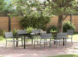 Garden Dining Set with Cushion 7 pcs Grey Poly Rattan 3380048