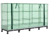 Garden Planter with Greenhouse Cover&Wheels 4 pcs White PP 3423142