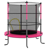 ZNTS Trampoline with Safety Net Round 140x160 cm Pink 92955