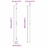 Fence Post Other 26 pcs Silver 3.2 x 3.2 x 78.5 cm Steel 3350247