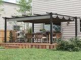 4 x 3 Aluminium Pergola with Retractable Roof, Garden Gazebo Canopy Shelter for Outdoor, Patio, T3398P318571