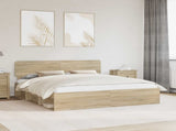 Bed Frame with Headboard Sonoma 200 x 200 cm Solid Pine Wood 3412035