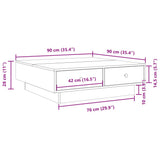 Coffee Table Grey Sonoma 90x90x28 cm Engineered Wood 848092