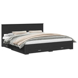 Bed Frame Black and Silver 200 x 200 cm Engineered Wood 3410855