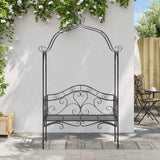 Garden Bench with Cushion Black 104 x 54 x 93cm Steel 42008121