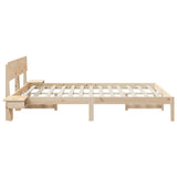 Bed Frame with Headboard Brown 160 x 200 cm Solid Pine Wood 873439