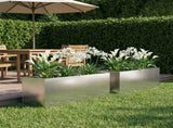 Garden Planter 2 pcs Silver 60 x 20 x 20 cm Stainless Steel 8005157
