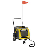 Pet Bike Trailer Yellow and Black Oxford Fabric and Iron 93889