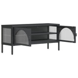 TV Cabinet Black 105x35x50 cm Glass and Steel 352998