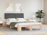 Bed Frame with Upholstered Headboard Dark Grey 120 x 200 cm 877490
