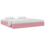 Storage Bed with Mattress with Storage Pink 200 x 200 cm Velvet 3370123