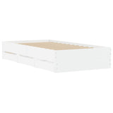 Bed Frame with Drawers without Mattress White 90x190 cm Single 3207322