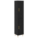 Highboard 2 pcs Black Oak Engineered Wood 3416119