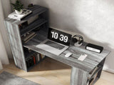 120cm Computer Desk, Wooden PC Laptop Table with 6-Tier Storage Bookshelves, Home Office Working T3398P329498