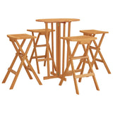 5 Piece Folding Bar Set Solid Wood Teak 3100778