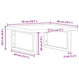 ZNTS Basin Shelf Wall Mounted Steel and Solid Wood Oak 3302380