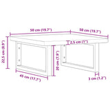 Basin Shelf Wall Mounted Steel and Solid Wood Oak 3302380