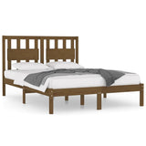 3103956 Bed Frame without Mattress Honey Brown Solid Wood 200x200 cm