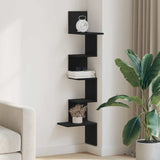Wall Corner Shelf Black 32x32x127,5 cm Engineered Wood 860518