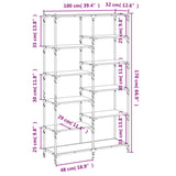 Bookshelf Grey Sonoma 100x32x170 cm Engineered Wood and Iron 832791