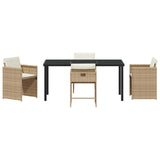 Garden Dining Set 5 pcs Beige Poly Rattan 3380703