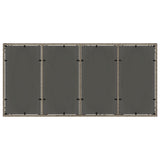 Garden Table with Glass Top Grey 190x90x75 cm Poly Rattan 365538