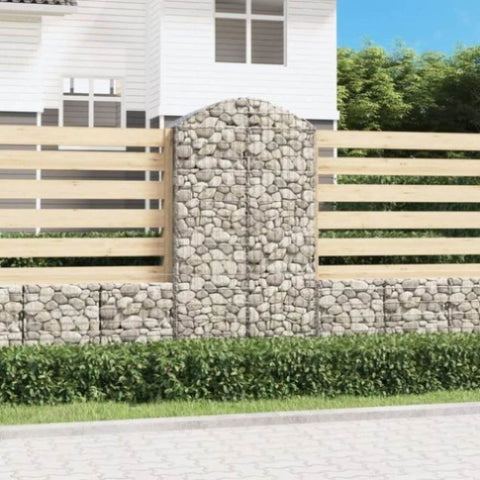 Arched Gabion Basket 100x50x180/200 cm Galvanised Iron 153439