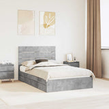 Storage Bed Concrete Grey 135 x 190 cm Engineered Wood 3411905