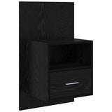 Headboard with Cabinet 3 pcs Black Oak Engineered Wood 3416279
