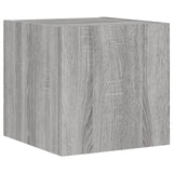 4 Piece TV Wall Cabinets with LED Lights Grey Sonoma 3216886