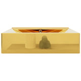 Wash Basin with Overflow 60x46x16 cm Ceramic Gold 143503