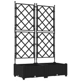 Garden Planter 2 pcs Black 80 x 40 x 125.5 cm Plastic 42002837