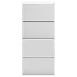 Shoe Cabinet with Mirror 4-Layer High Gloss White 63x17x134 cm 3228276