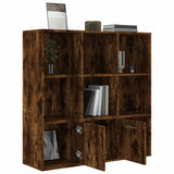 815447 Book Cabinet Smoked Oak 98x30x98 cm