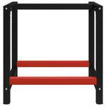 ZNTS Work Bench Frame Metal 80x57x79 cm Black and Red 147923