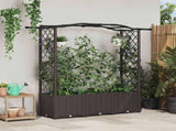 Raised Bed with Trellis and Roof Brown 164 x 40 x 142 cm PP 42032507