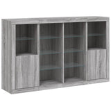 Sideboards with LED Lights 3 pcs Grey Sonoma Engineered Wood 3209140
