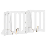 Folding Pet Fence 4 pcs High Gloss White 201 x 38 x 70 cm 8005962